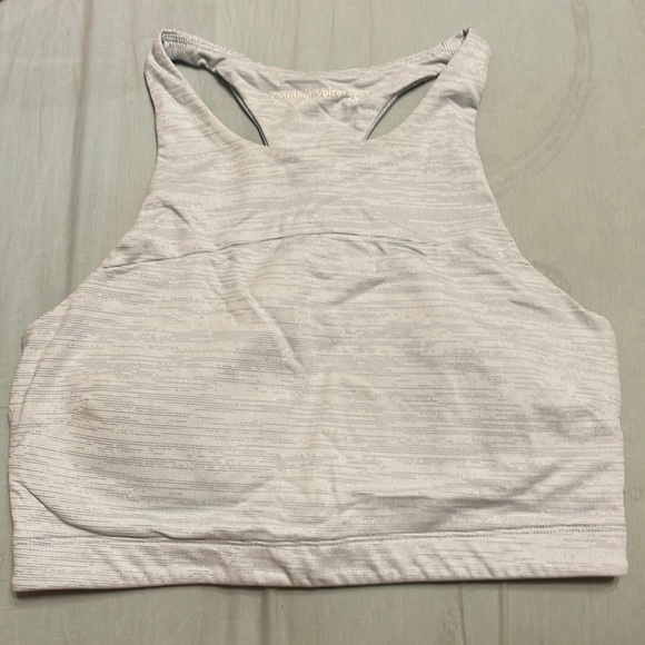 Outdoor Voices Light Blue Gray MoveFree TechSweat crop top - Picture 1 of 5